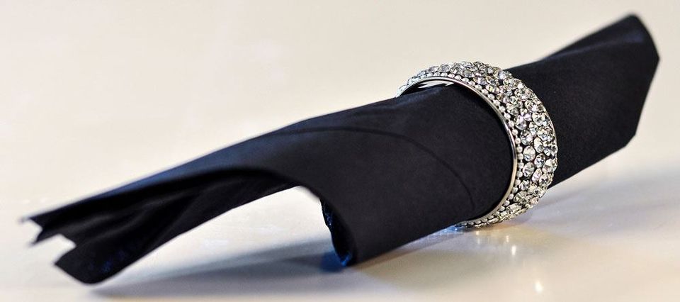 Servietring med rhinestone 4stk