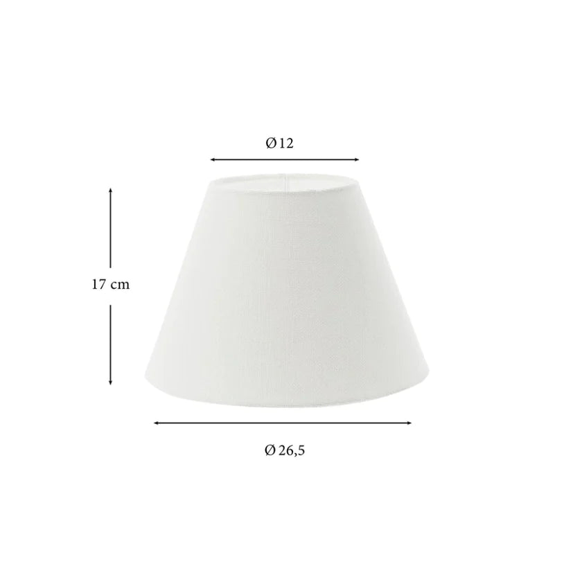 Plain Linen lampeskærm Ø12 cm. råhvid