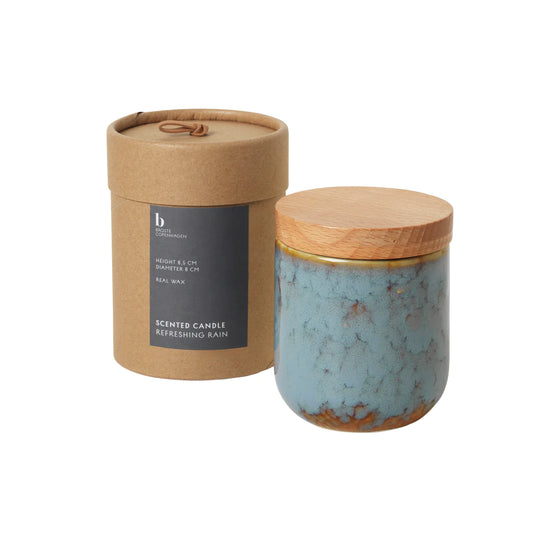 Duftlys refreshing rain med træ låg