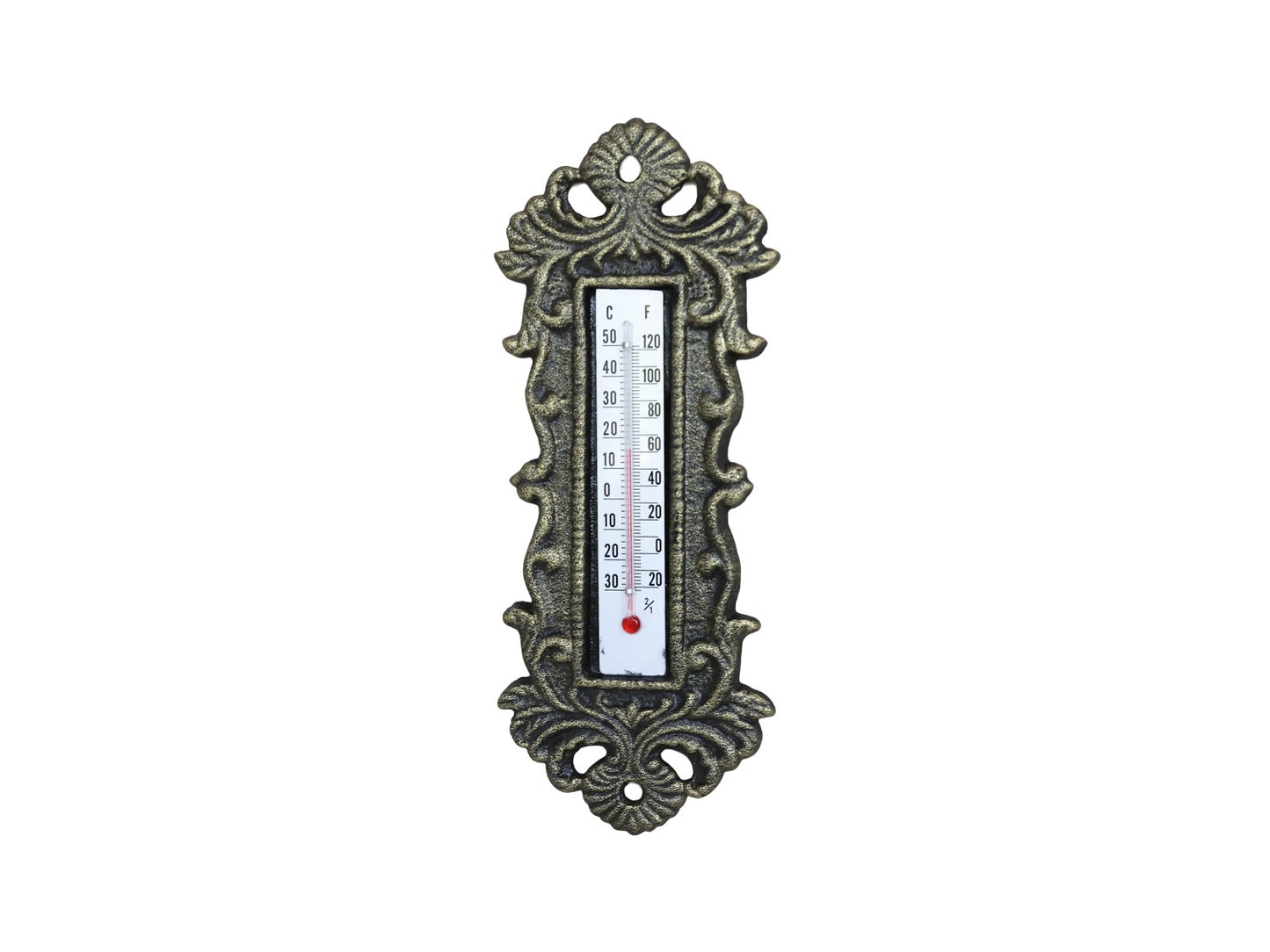 Termometer til væg H25/B10 cm antique messing