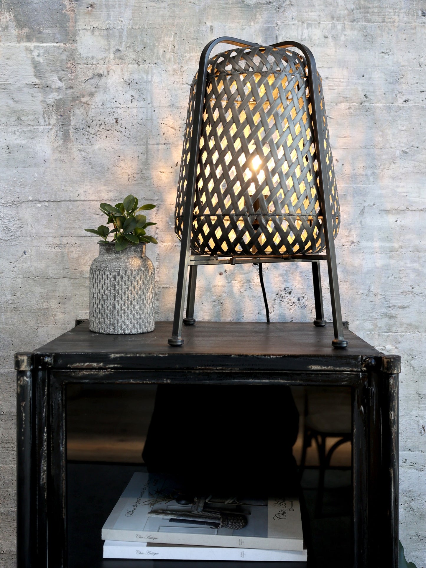 Lampe i flet H44,5/Ø25 cm