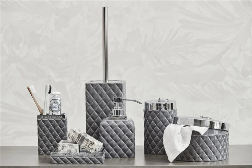 Portia krukke H14 cm. grå