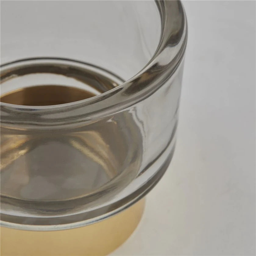 Miy fyrfadsstage H7,5 cm. lysegrå/lys guld