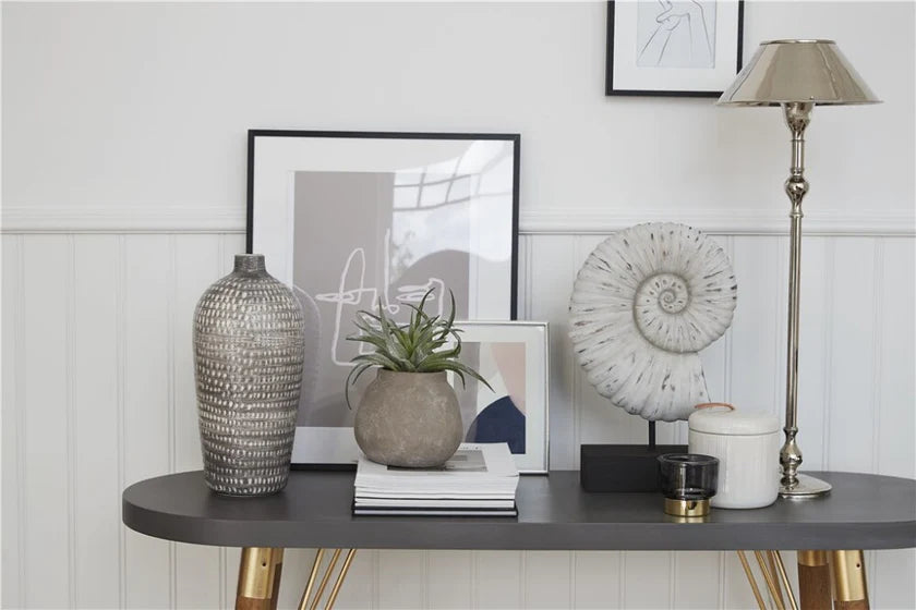 Miy fyrfadsstage mørkegrå/lys guld