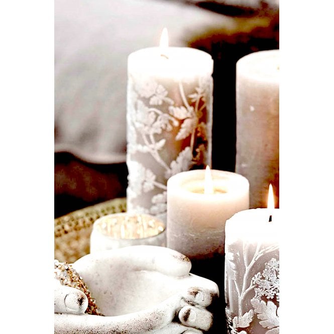 Lupia bloklys H20 cm. sølvgrå