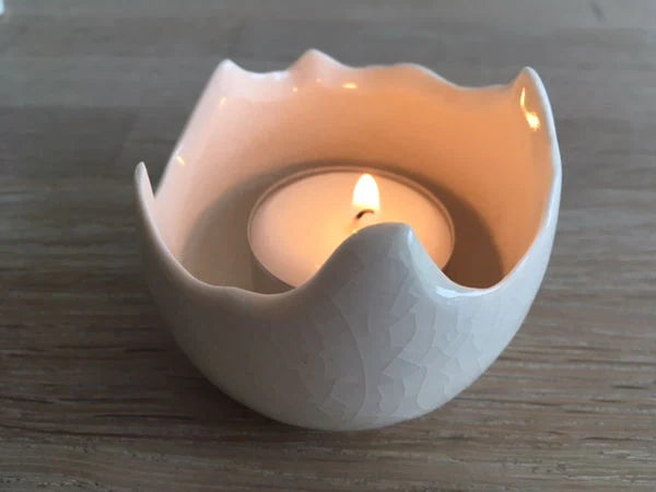 Bloomingville hvid Fyrfadsstage i stentøj