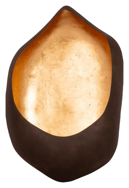 Væghængt lanterne i zink og bladguld 28x13x46cm