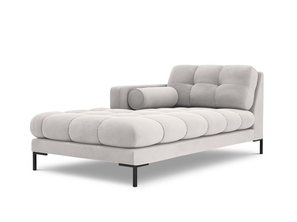 Chaiselong Bali venstre i velour med sorte ben