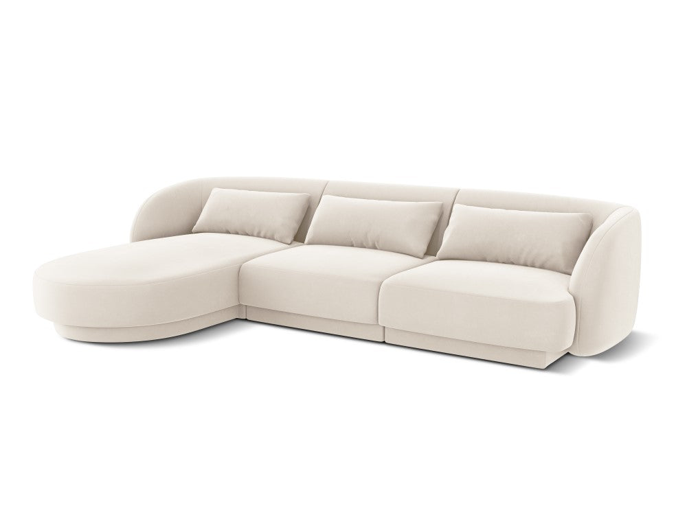 Velour Hjørnesofa Tulum 4 pers. venstre