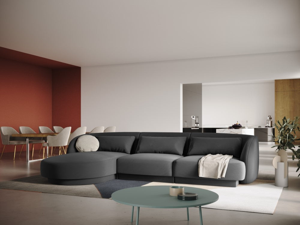 Velour Hjørnesofa Tulum 4 pers. venstre