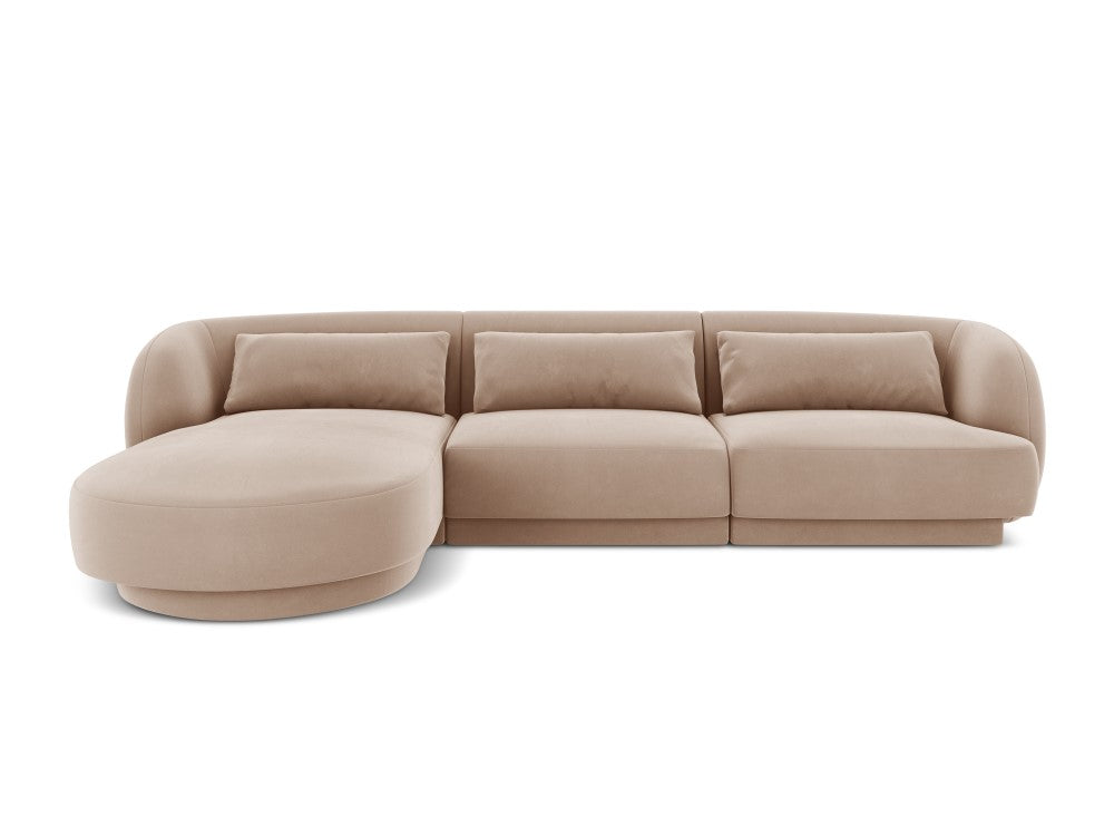 Velour Hjørnesofa Tulum 4 pers. venstre