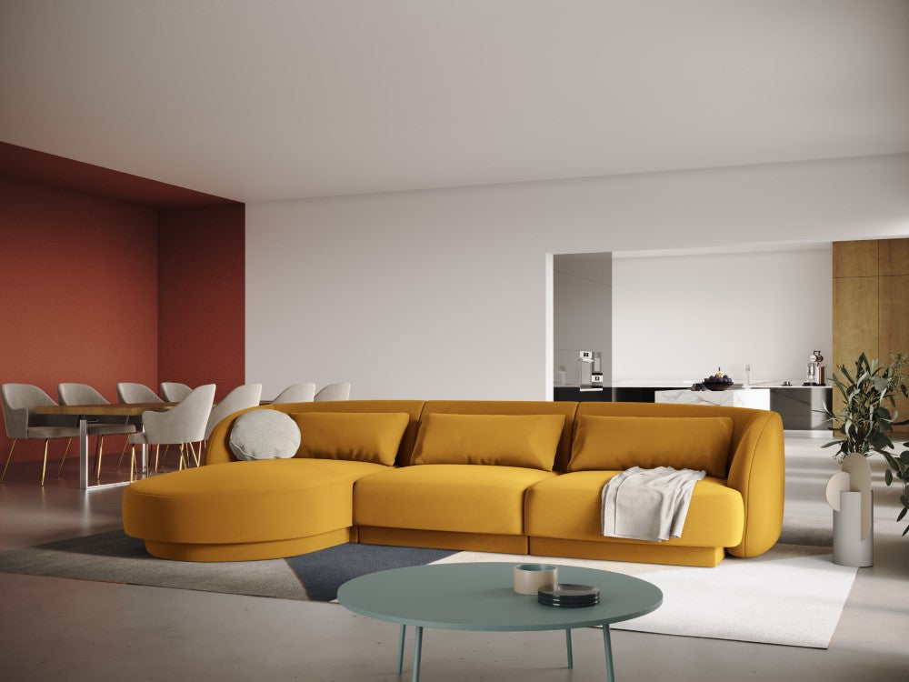 Velour Hjørnesofa Tulum 4 pers. venstre