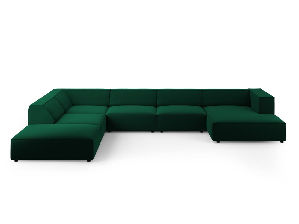 Arendal 7-pers velour sofa med venstre hjørne