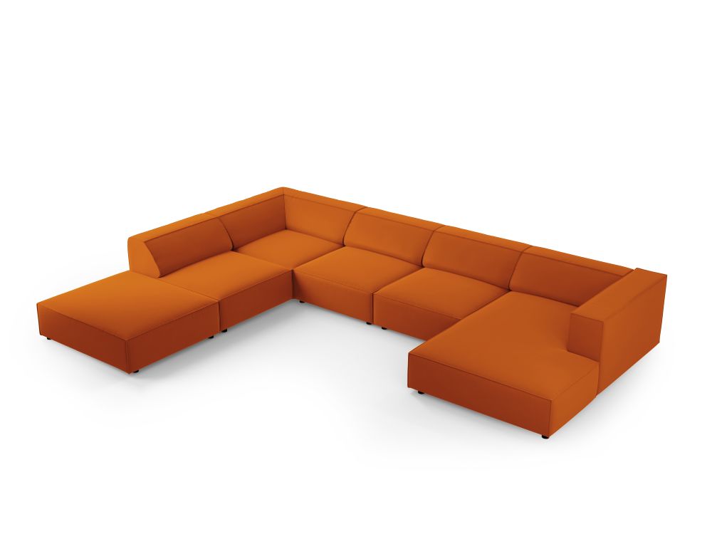 Arendal 7-pers velour sofa med venstre hjørne