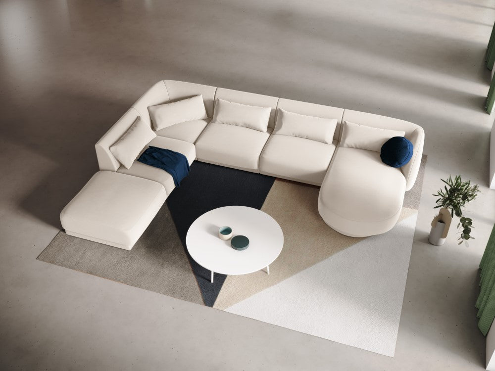 Velour venstre hjørnesofa Tulum 6seats