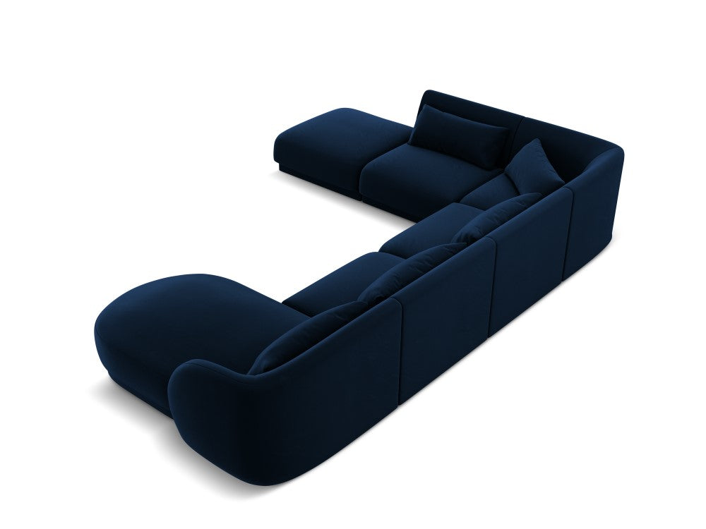 Velour venstre hjørnesofa Tulum 6seats