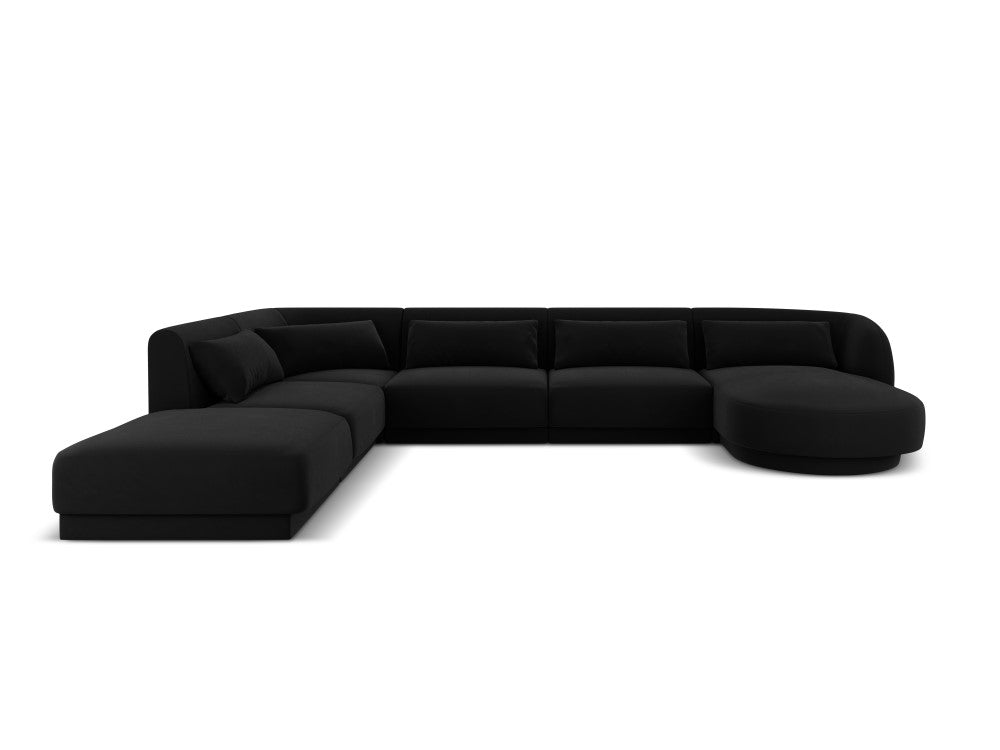 Velour venstre hjørnesofa Tulum 6seats