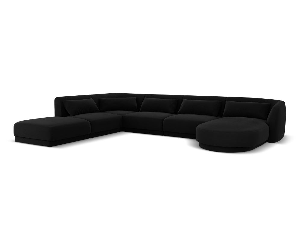 Velour venstre hjørnesofa Tulum 6seats