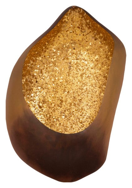 Væghængt lysestage i brændt messing 35cm