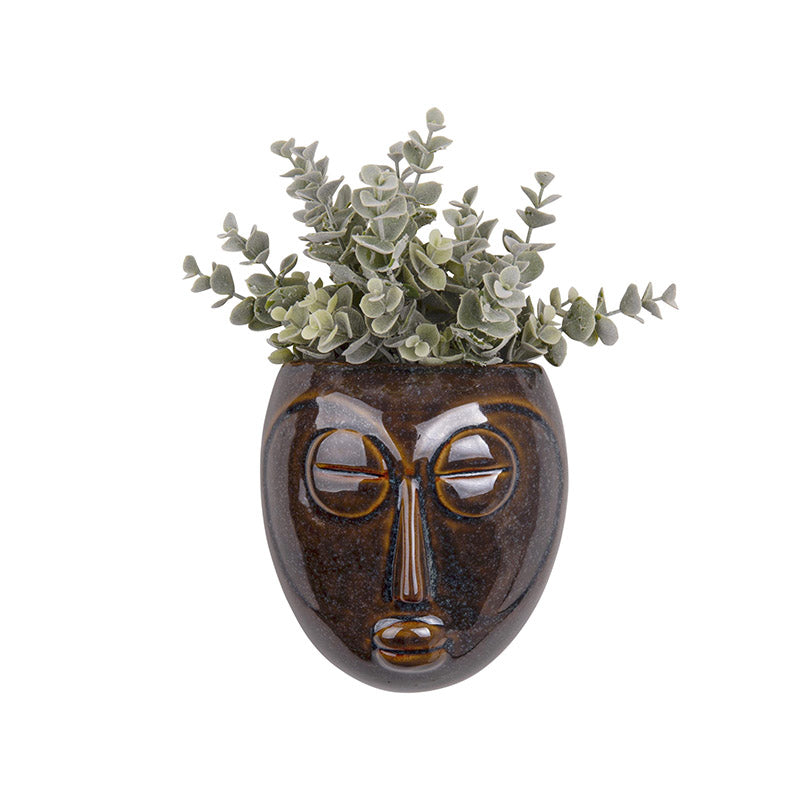 Present Time Maske Væghængt Potteskjuler / Vægpotte – Porcelæn