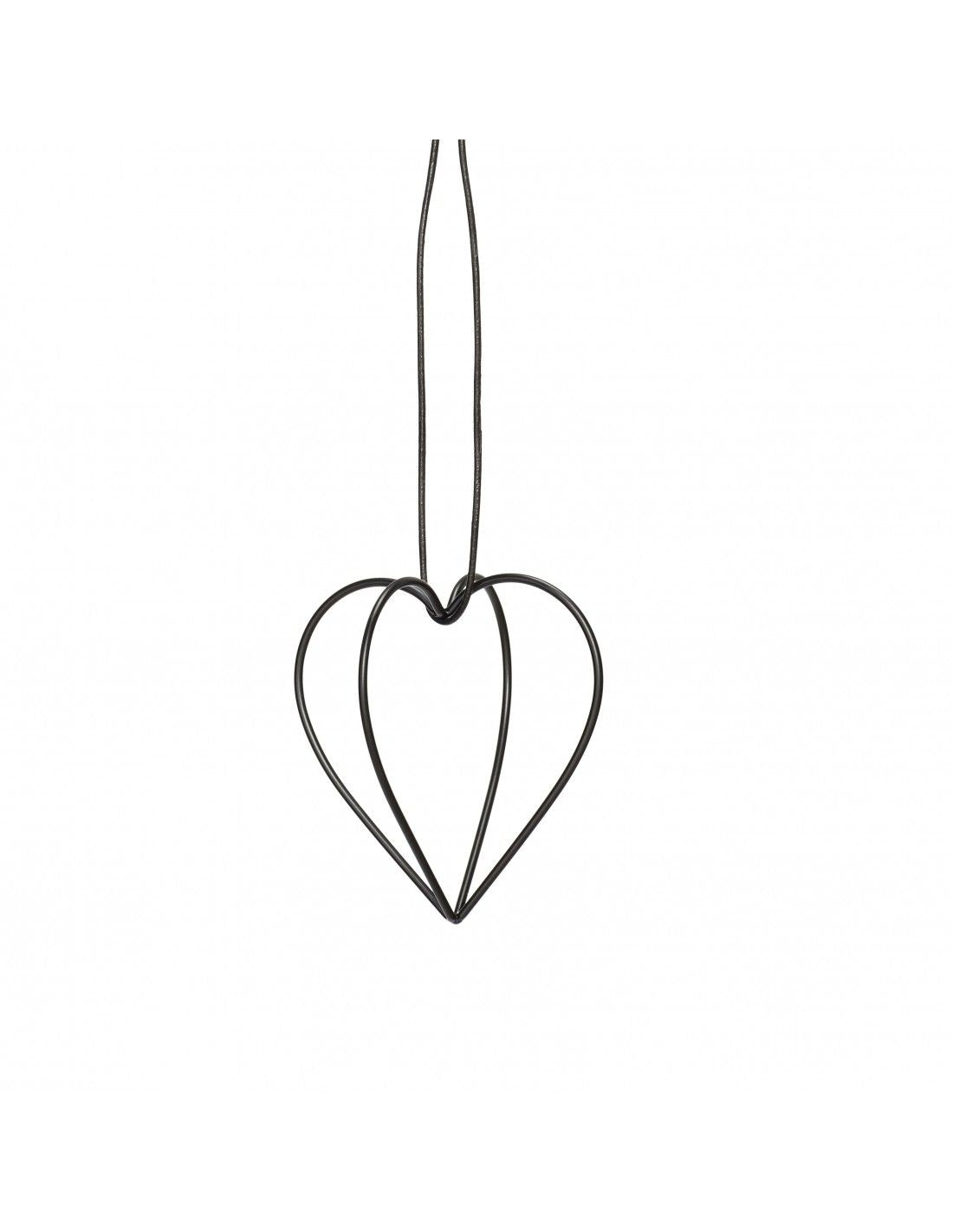 Hübsch hjerte med snor, guld eller sort