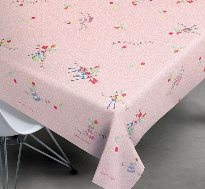 Medusa Copenhagen Fødselsdags dug pink med antiskrid - pr meter