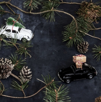 HouseDoctor Mini X-Mas bil sort 8,5cm