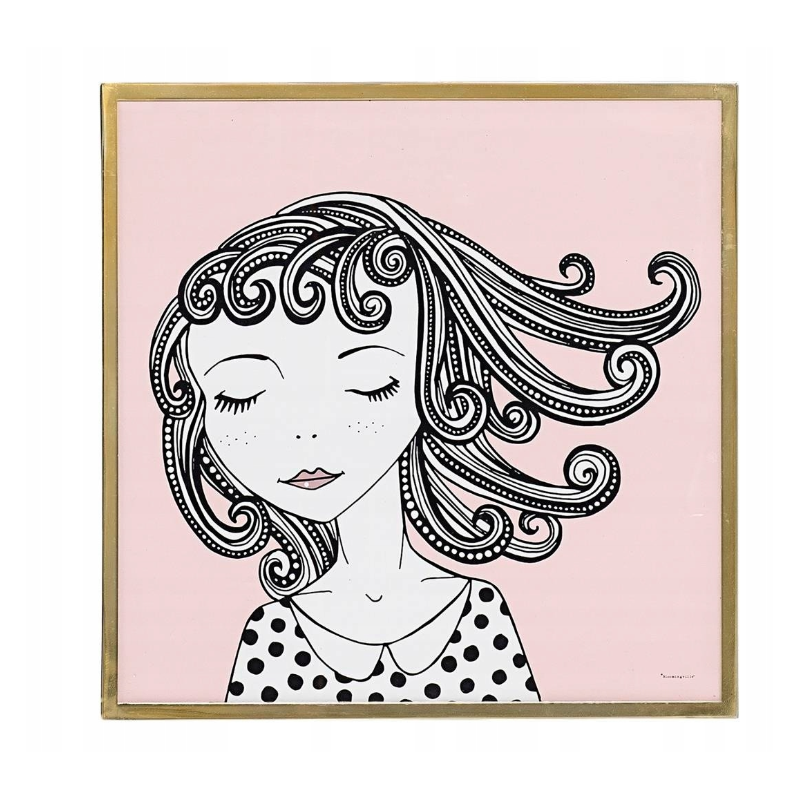 Bloomingville Ramme m/Guldkant & Motiv – 40x40 cm