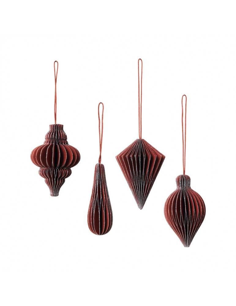 Julepynt i papir, 4stk