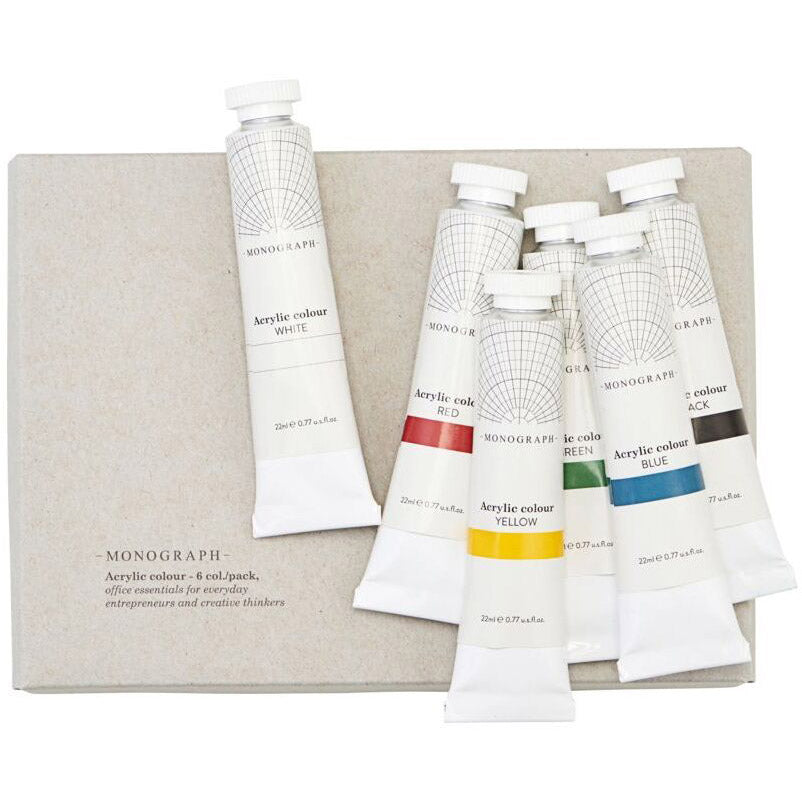 Monograph Artist Akrylmaling Sæt – 6 Farver (6 x 22 ml)