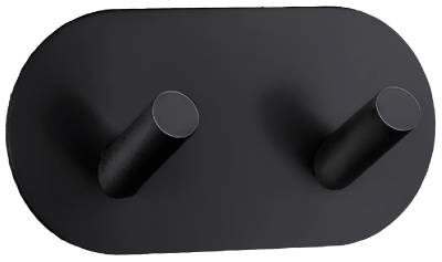 Beslagsboden Håndklædekrog dobbelt i sort