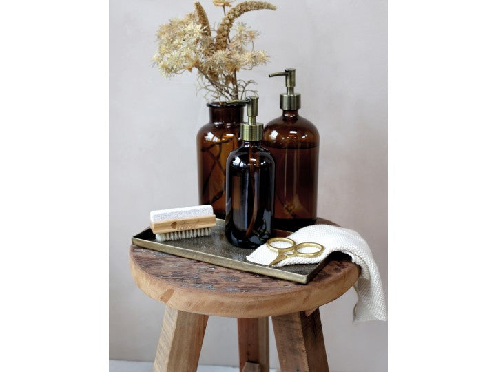 Glas flaske med pumpe 480ml mocca