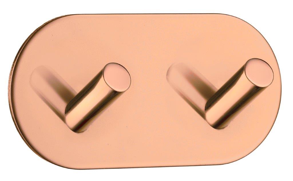 Beslagsboden Håndklædekrog dobbelt i matbørstet kobber