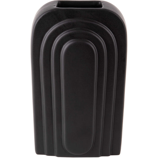 Arc vase large i sort keramik