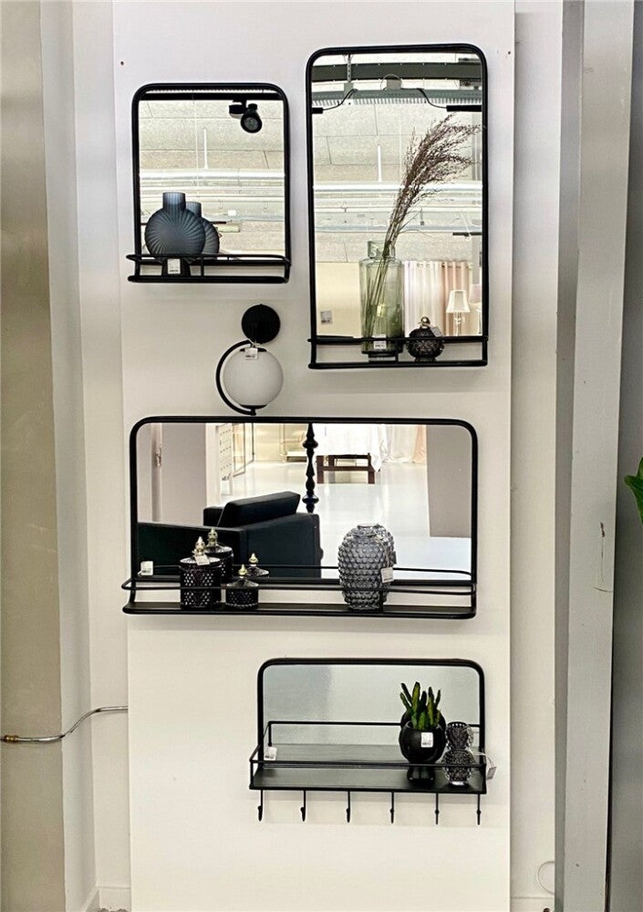 Hildia spejl 45x80 cm. sort