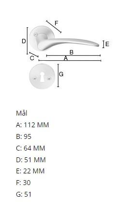 Indendørsgreb med nøgleskilt Børstet krom