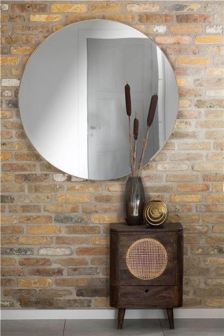 Milly spejl Ø100 cm. lys guld