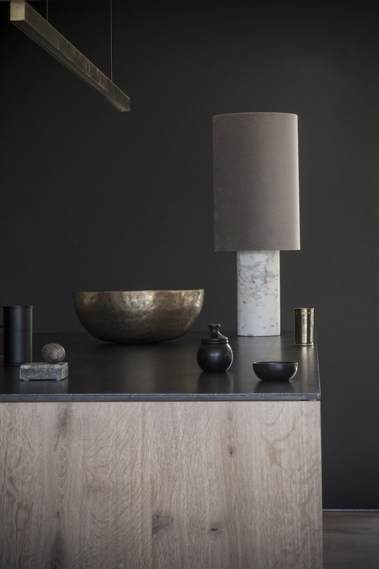 Statement Lampe 32x82cm hvid/beige