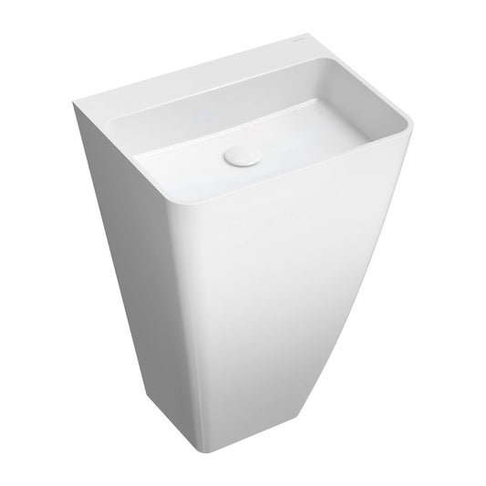Parma fritstående håndvask 55x43cm blank hvid uden hanehul