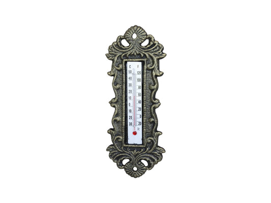 Termometer til væg H25/B10 cm antique messing