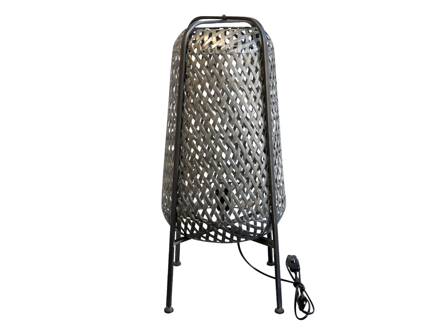 Lampe i flet H67/Ø30 cm antique kul
