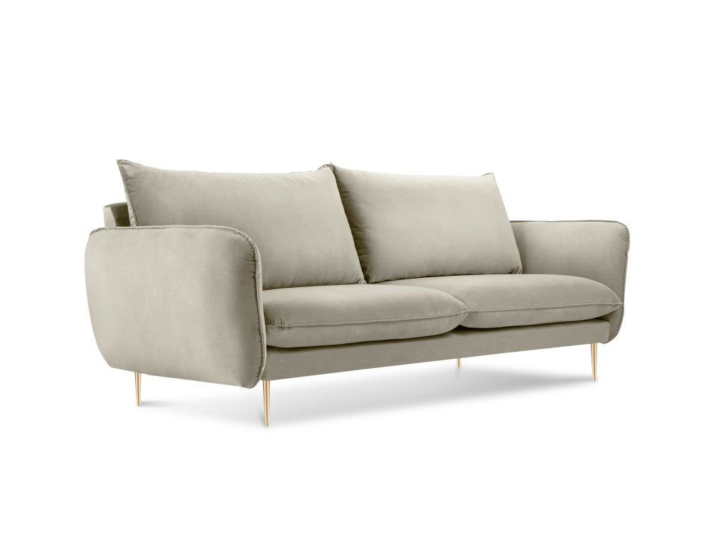 Vienna velour 2-pers. sofa med gyldne ben