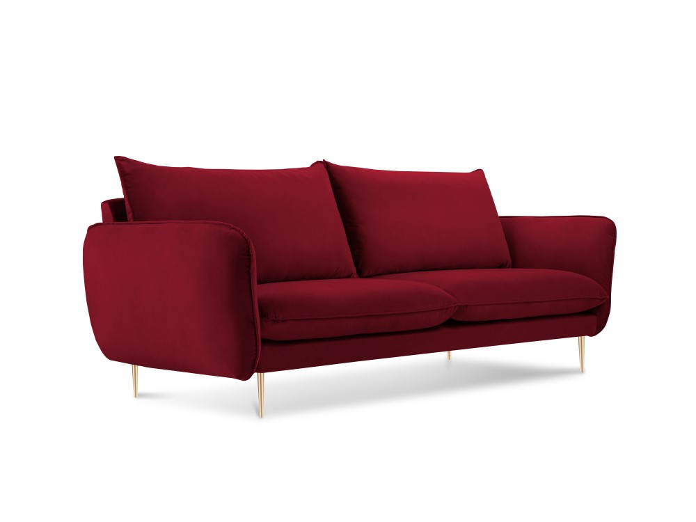 Vienna velour 2-pers. sofa med gyldne ben