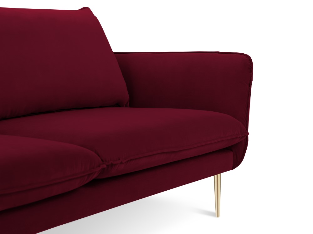 Vienna velour 2-pers. sofa med gyldne ben