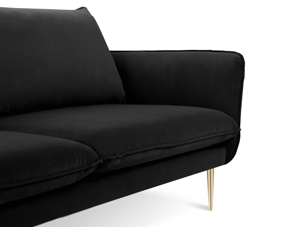 Vienna velour 2-pers. sofa med gyldne ben