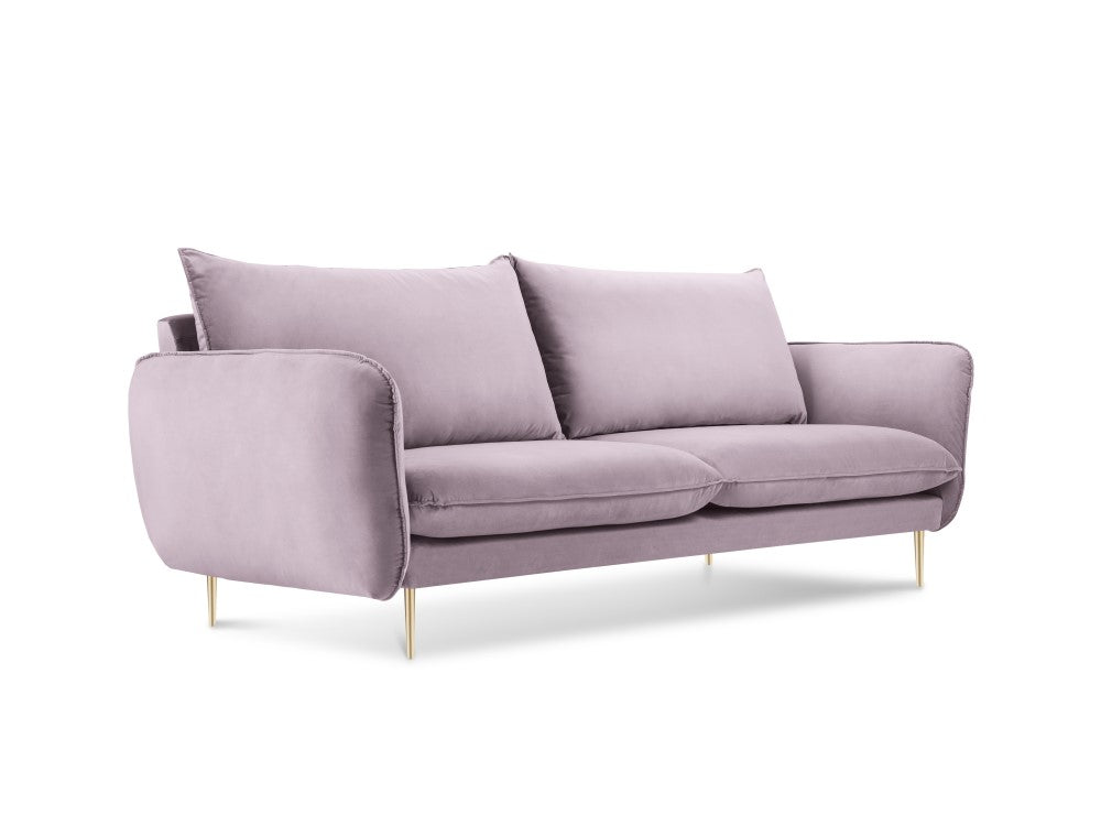 Vienna velour 2-pers. sofa med gyldne ben