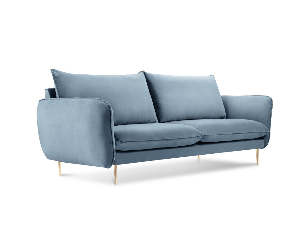 Vienna velour 2-pers. sofa med gyldne ben