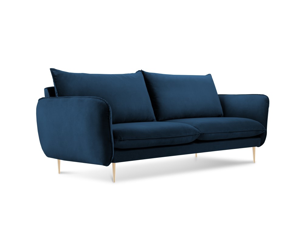Vienna velour 2-pers. sofa med gyldne ben