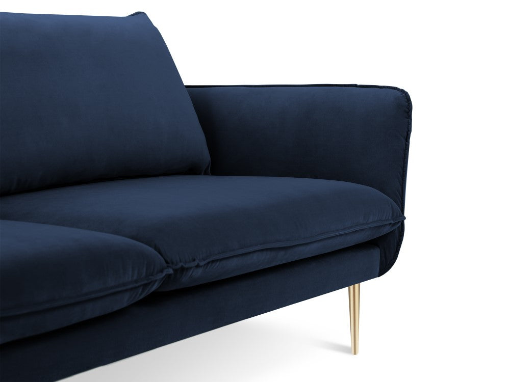 Vienna velour 2-pers. sofa med gyldne ben