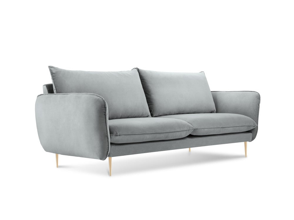 Vienna velour 2-pers. sofa med gyldne ben